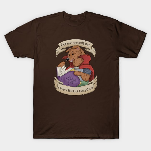 Cleric's Book of Everything T-Shirt by DnDoggos